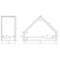 Detská domčeková posteľ z masívu LOCA A - 180x90 cm