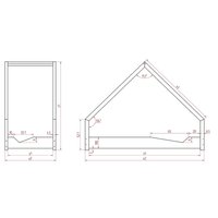 Detská domčeková posteľ z masívu LOCA A - 190x70 cm