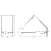 Detská domčeková posteľ z masívu LOCA A - 200x70 cm