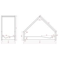 Detská domčeková posteľ z masívu LOCA A - 200x90 cm
