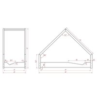 Detská domčeková posteľ so zásuvkou z masívu LOCA A - 170x80 cm