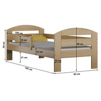 Detská posteľ z masívu MAKI - 180x80 cm