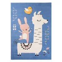 Detský koberec NOX zvieratká - modrý