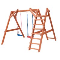 Detské drevené ihrisko IRIS - 3m šmykľavka a 2x hojdačka