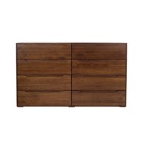 Komoda z masívu buka MODERN - 8 šuplíkov - drevené nohy - 150x41x88 cm