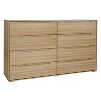 Komoda z masívu buka MODERN - 8 šuplíkov - drevené nohy - 150x41x88 cm