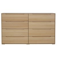 Komoda z masívu buka MODERN - 8 šuplíkov - drevené nohy - 150x41x88 cm