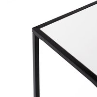 Konzolový stolík Kalis s policou 90x72x30 cm - čierny / biely
