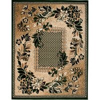 Kusový koberec ATLAS flora - tmavo béžový / zelený