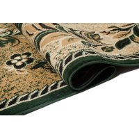 Kusový koberec ATLAS flora - tmavo béžový/zelený