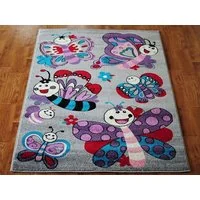 Detský koberec Motýlí - sivý