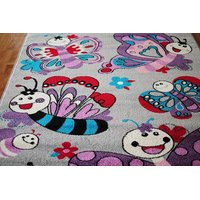 Detský koberec Motýlí - sivý