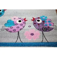 Detský koberec Vtáčiky - sivý