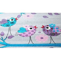 Detský koberec Vtáčiky - sivý