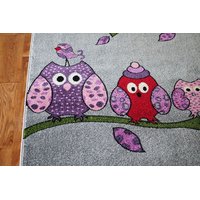 Detský koberec sovička - sivý