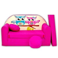 Detská pohovka sovička ružové