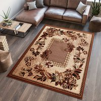 Kusový koberec ATLAS flora - béžový/hnedý