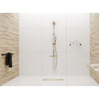 Odtokový sprchovací žľab MAXMAX Rea NEO 2v1 PRO - zlatý - s otočným sifónom