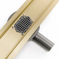 Odtokový sprchovací žľab MAXMAX Rea NEO 2v1 PRO - zlatý - s otočným sifónom