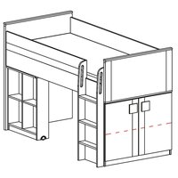 Detská vyvýšená posteľ GAME - WHITE G15 200x90 cm so stolom a skriňou