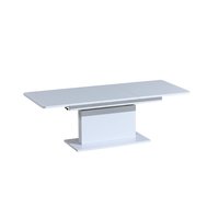 Konferenčný stolík OPTI - biely lesklý - 126-168x70x58-75 cm - rozkladacia a zdvíhacie