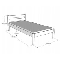 Detská posteľ z masívu KARAS 2 - 180x90 cm