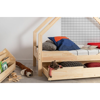 Detská Domčekové posteľ so zásuvkou z masívu LOCA B - 170x70 cm