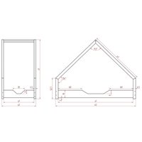 Detská Domčekové posteľ so zásuvkou z masívu LOCA B - 200x100 cm