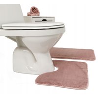 Sada 2 kúpeľňových plyšových predložiek RABBIT - svetlo ružové