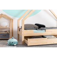 Detská Domčekové posteľ so zásuvkou z masívu LOCA C - 170x80 cm