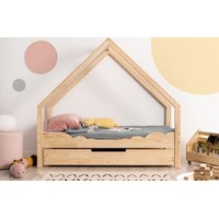 Detská Domčekové posteľ so zásuvkou z masívu LOCA D - 180x80 cm