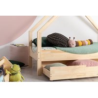 Detská Domčekové posteľ so zásuvkou z masívu LOCA E - 160x80 cm