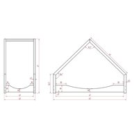 Detská Domčekové posteľ z masívu LOCA E - 180x80 cm