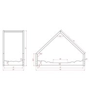 Detská Domčekové posteľ so zásuvkou z masívu LOCA D - 200x100 cm