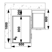 Dolná rohová kuchynská skrinka VITO k zabudovaniu drezu - 100 (80) x82x52 cm - biela lesklá