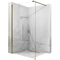Kúpeľňová pevná zástena MAXMAX Rea AERO 100 cm - zlatá - číre sklo