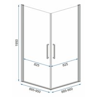 Sprchovací kút MAXMAX Rea ABRA 90x90 cm - čierny matný