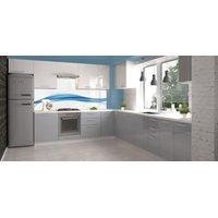 Vysoká kuchynská skrinka pre vstavanú chladničku VITO - 60x214x56 cm - šedá lesklá