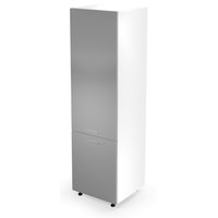 Vysoká kuchynská skrinka pre vstavanú chladničku VITO - 60x214x56 cm - šedá lesklá