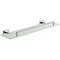 Kúpeľňová polička ARNO - 50 cm - kov/sklo - chrómová
