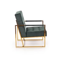 Kreslo RIO - čalúnené - tmavo zelené / zlaté