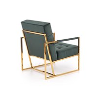 Kreslo RIO - čalúnené - tmavo zelené / zlaté