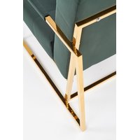 Kreslo RIO - čalúnené - tmavo zelené / zlaté