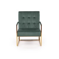 Kreslo RIO - čalúnené - tmavo zelené / zlaté