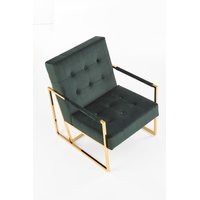 Kreslo RIO - čalúnené - tmavo zelené / zlaté