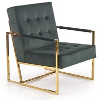 Kreslo RIO - čalúnené - tmavo zelené / zlaté