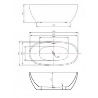 Voľne stojaca akrylátová vaňa MEXEN ERIS 170x85 cm - biela, 53441708500