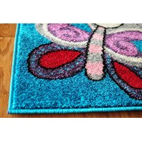 Detský koberec Motýlí - tyrkysový