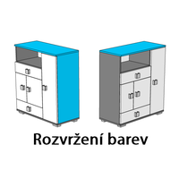 Komoda - BLUE typ D - vysoký lesk