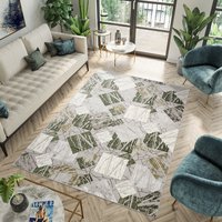 Kusový koberec ASTHANE square - sivý / zelený